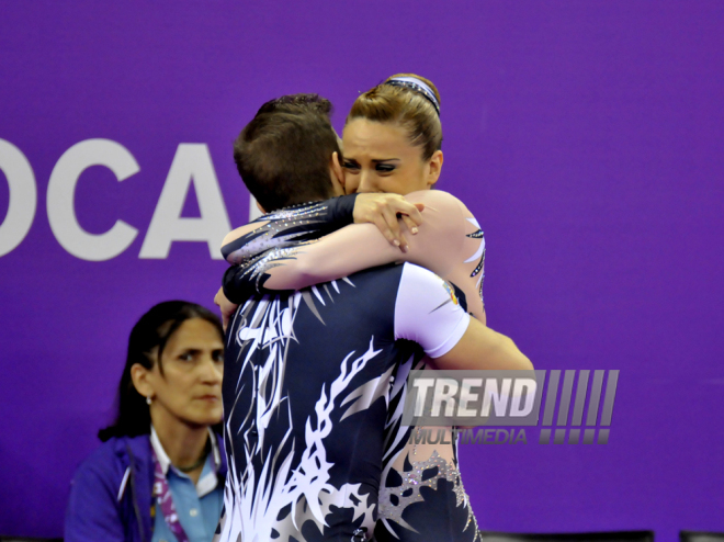 Avropa Oyunları çərçivəsində aerobika gimnastikası üzrə final yarışları. Bakı, Azərbaycan, 21 iyun 2015 